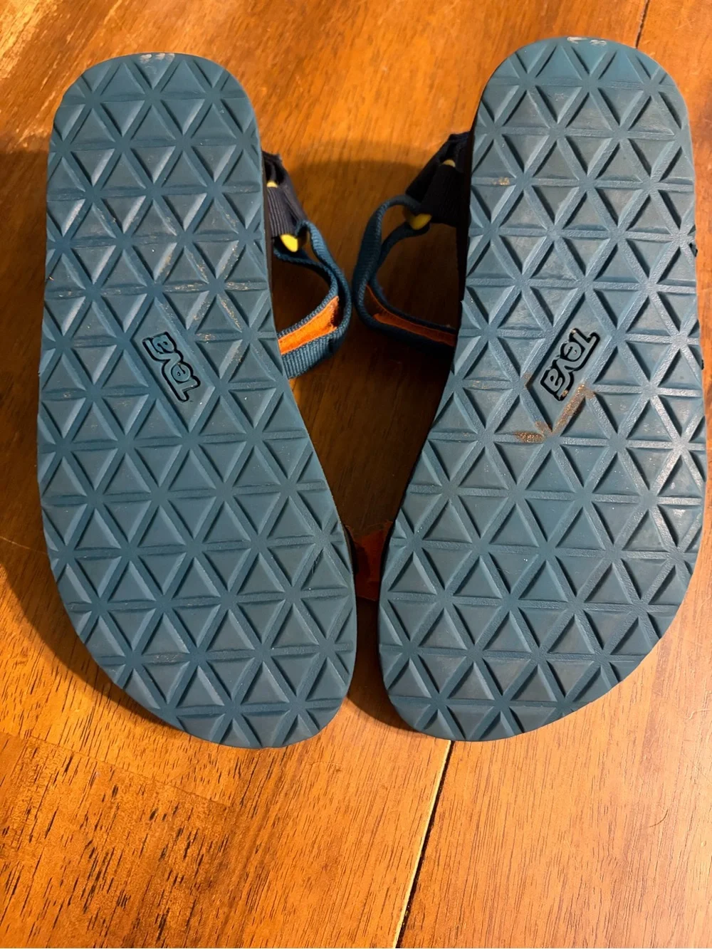 Kids Universal Teva Sandals Blue Orange Straps Size 3